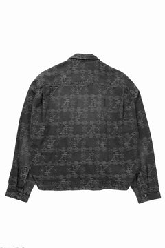 画像をギャラリービューアに読み込む, 【SAMPLE SALE】A.F ARTEFACT SHORT SHIRT-JACKET / JACQUARD DENIM (BLACK)