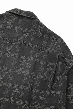 画像をギャラリービューアに読み込む, 【SAMPLE SALE】A.F ARTEFACT SHORT SHIRT-JACKET / JACQUARD DENIM (BLACK)