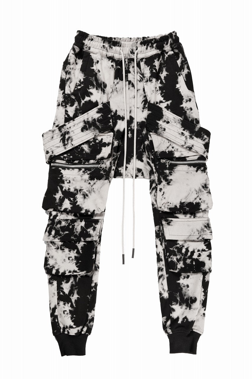 画像をギャラリービューアに読み込む, A.F ARTEFACT BELT CARGO SAROUEL JOGGER / MOTTLED DYING (BLACK x IVORY)