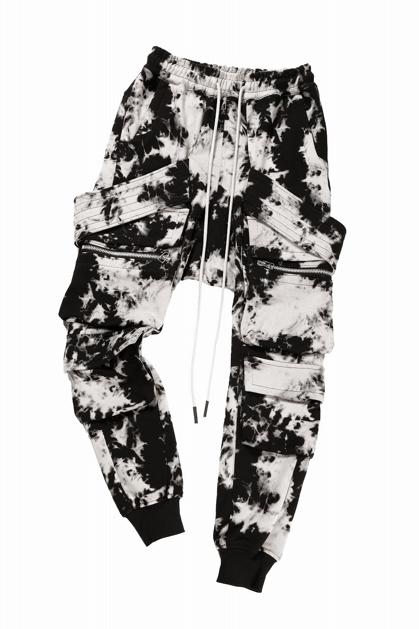 画像をギャラリービューアに読み込む, A.F ARTEFACT BELT CARGO SAROUEL JOGGER / MOTTLED DYING (BLACK x IVORY)