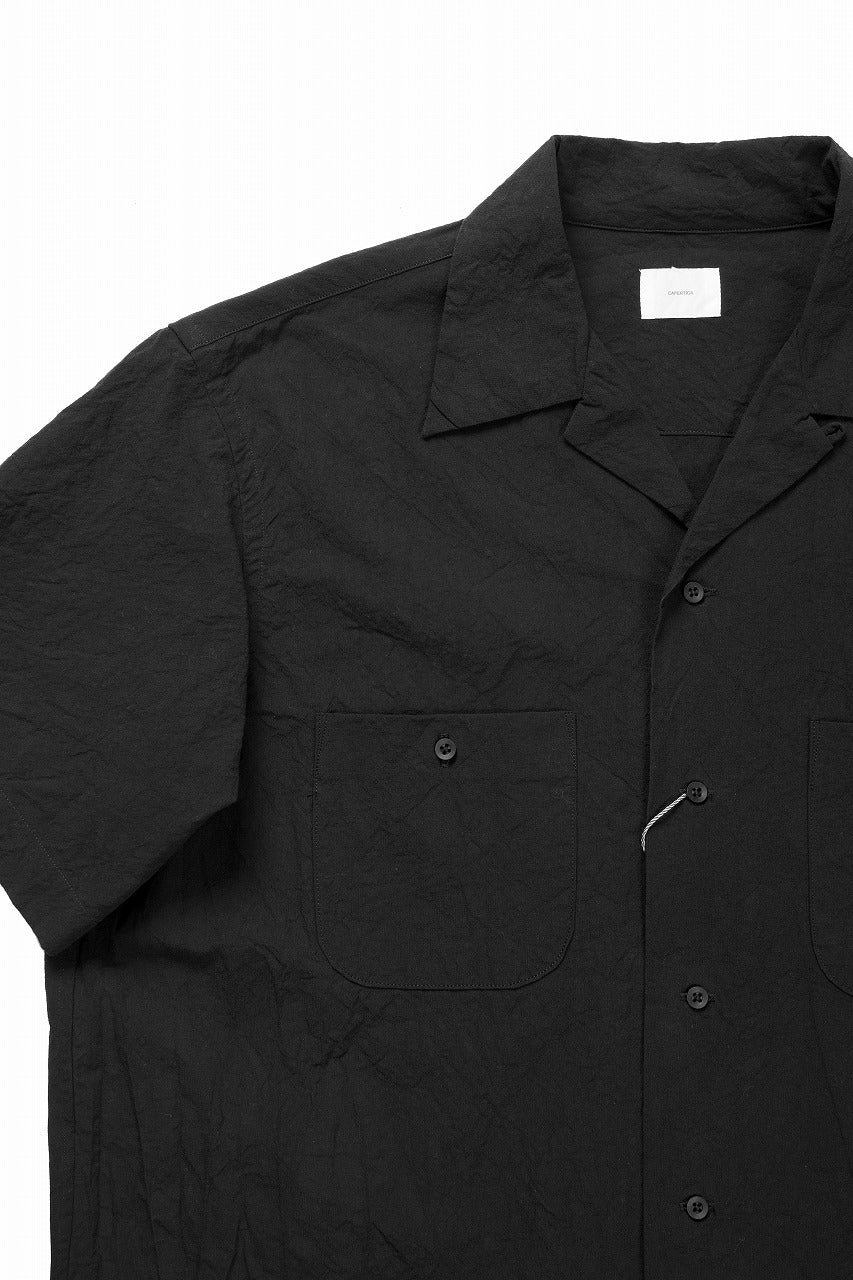 画像をギャラリービューアに読み込む, CAPERTICA OPEN COLLAR H/S SHIRTS / GV_POPLIN (LOGWOOD BLACK)
