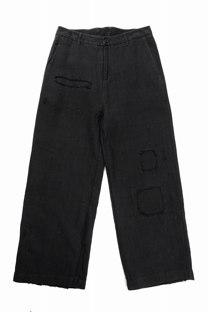 画像をギャラリービューアに読み込む, Professor.E REPAIRED CHINO TROUSERS (BLACK)