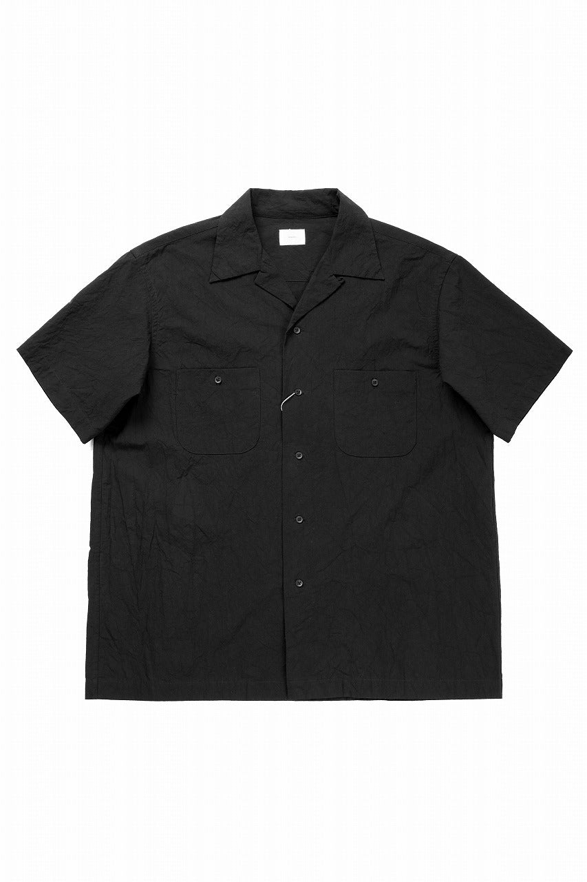 画像をギャラリービューアに読み込む, CAPERTICA OPEN COLLAR H/S SHIRTS / GV_POPLIN (LOGWOOD BLACK)