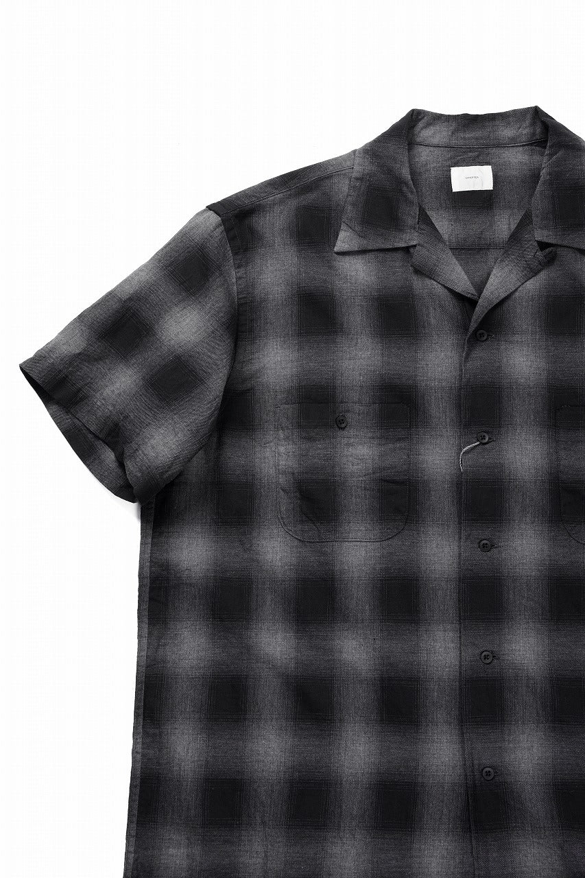 CAPERTICA OPEN COLLAR H/S SHIRTS / LITE OMBRE CHECK (SHADOW)