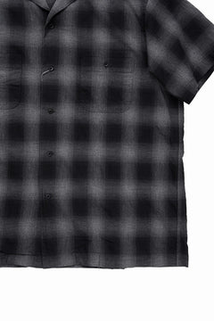 画像をギャラリービューアに読み込む, CAPERTICA OPEN COLLAR H/S SHIRTS / LITE OMBRE CHECK (SHADOW)