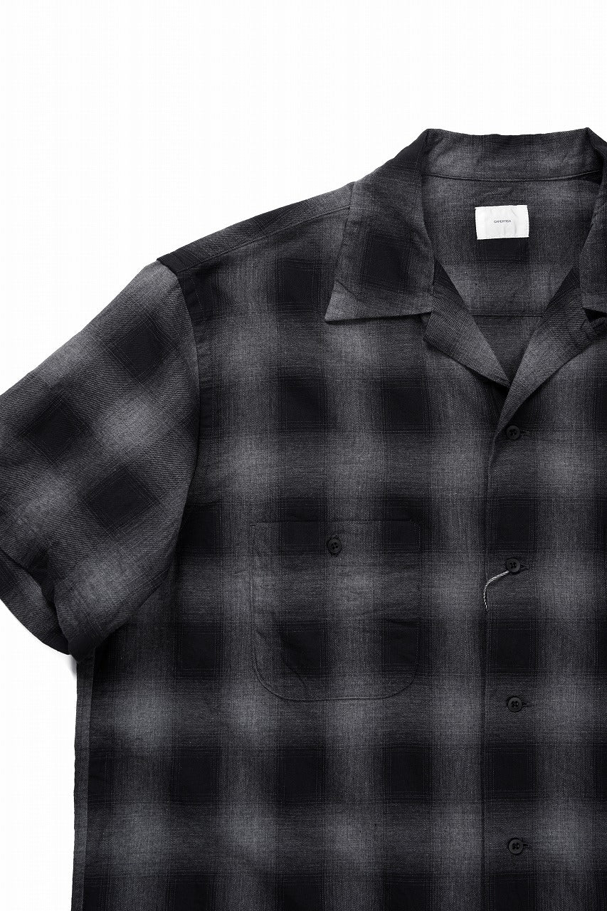 CAPERTICA OPEN COLLAR H/S SHIRTS / LITE OMBRE CHECK (SHADOW)