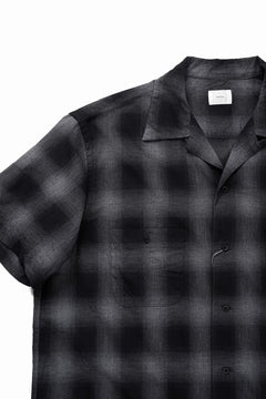 画像をギャラリービューアに読み込む, CAPERTICA OPEN COLLAR H/S SHIRTS / LITE OMBRE CHECK (SHADOW)
