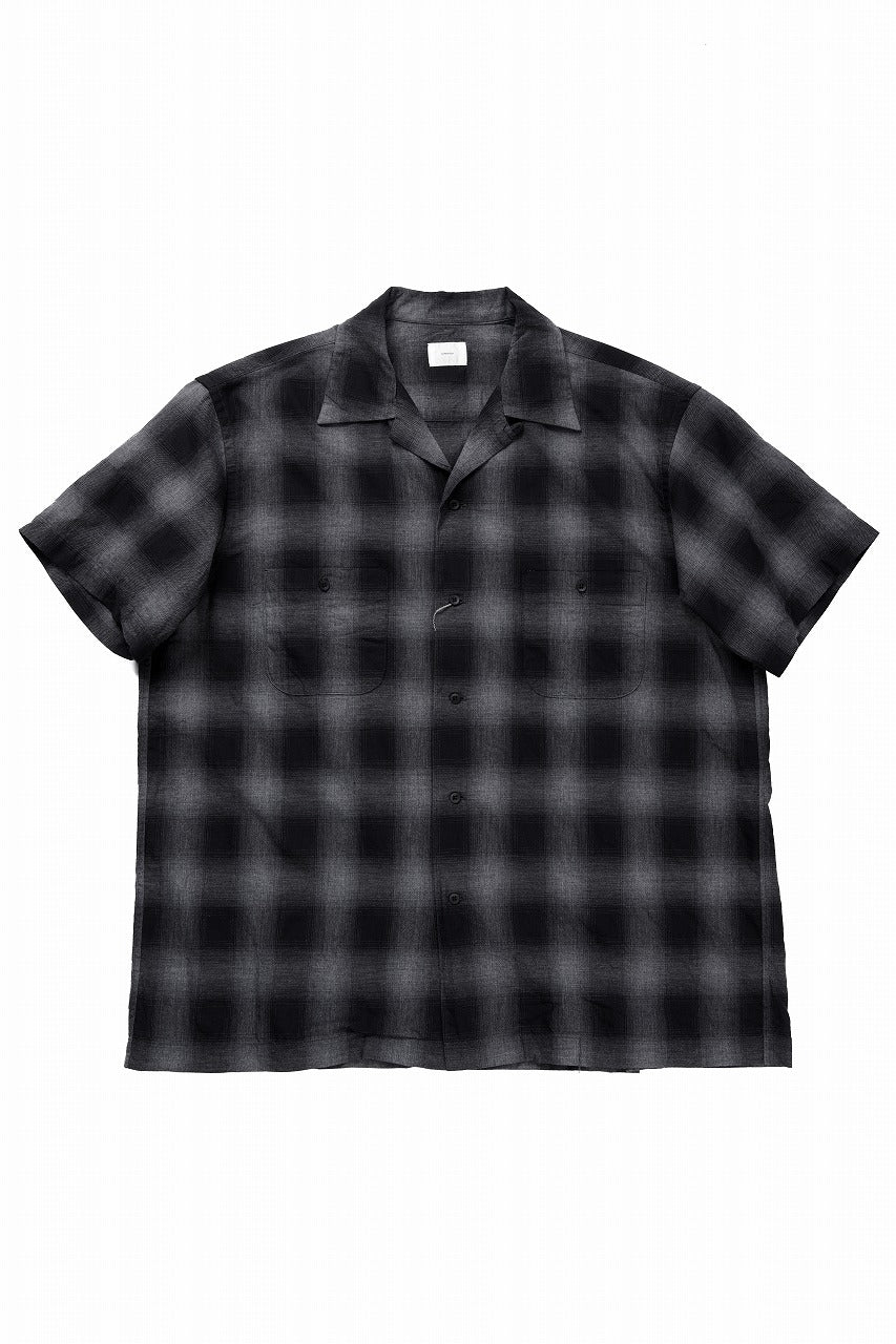 CAPERTICA OPEN COLLAR H/S SHIRTS / LITE OMBRE CHECK (SHADOW)
