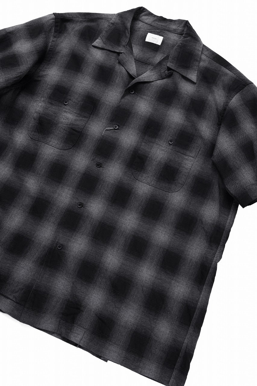 CAPERTICA OPEN COLLAR H/S SHIRTS / LITE OMBRE CHECK (SHADOW)