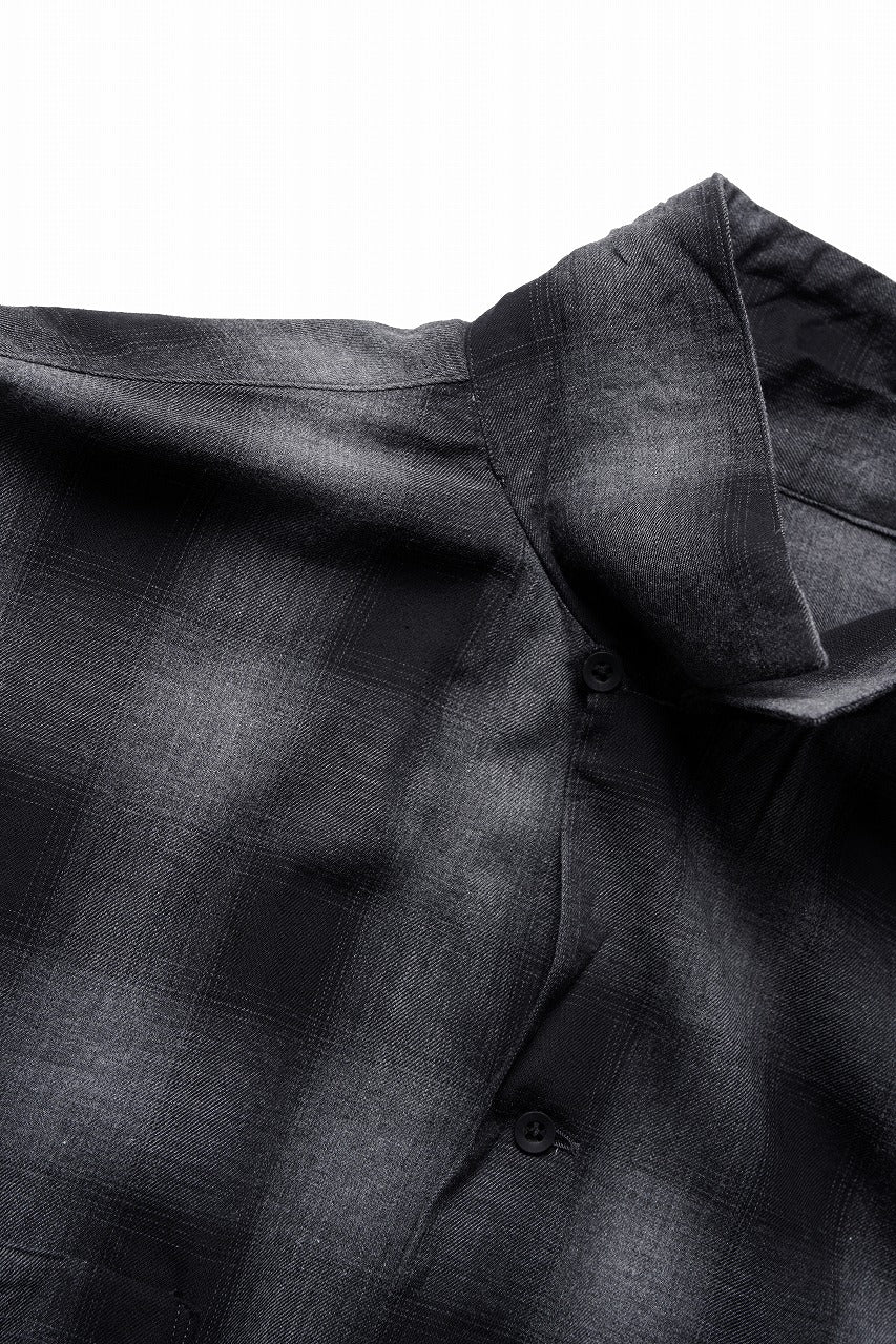 CAPERTICA OPEN COLLAR H/S SHIRTS / LITE OMBRE CHECK (SHADOW)
