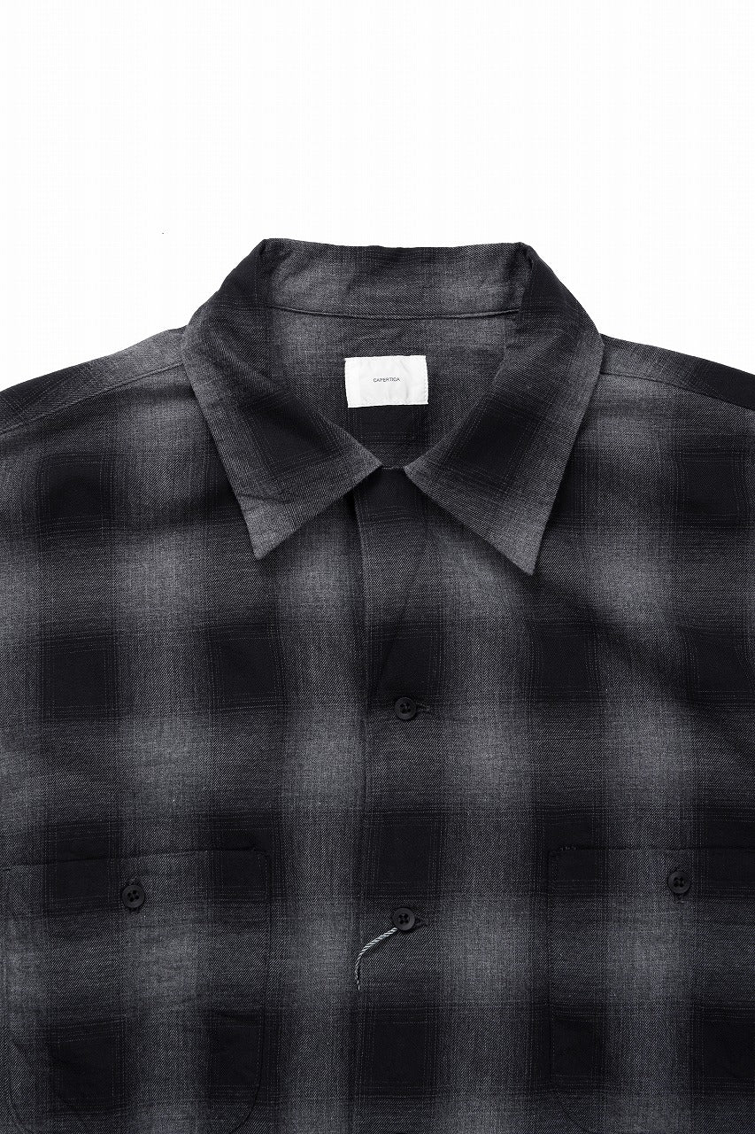 CAPERTICA OPEN COLLAR H/S SHIRTS / LITE OMBRE CHECK (SHADOW)