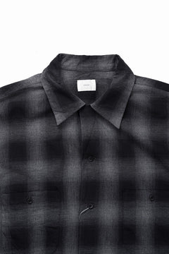 画像をギャラリービューアに読み込む, CAPERTICA OPEN COLLAR H/S SHIRTS / LITE OMBRE CHECK (SHADOW)