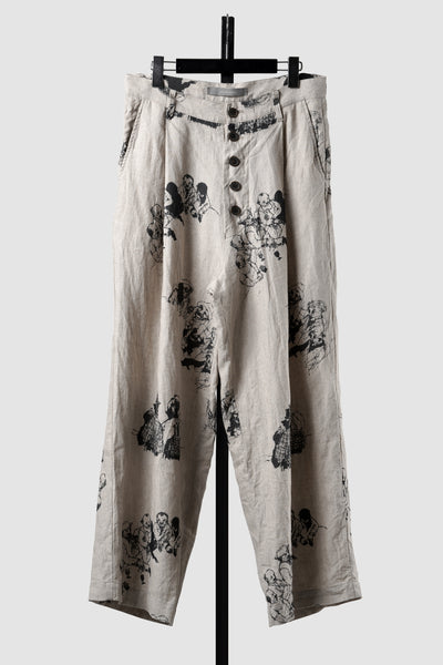 YUTA MATSUOKA straight pants / drawing by megumi terao (ecru/print)