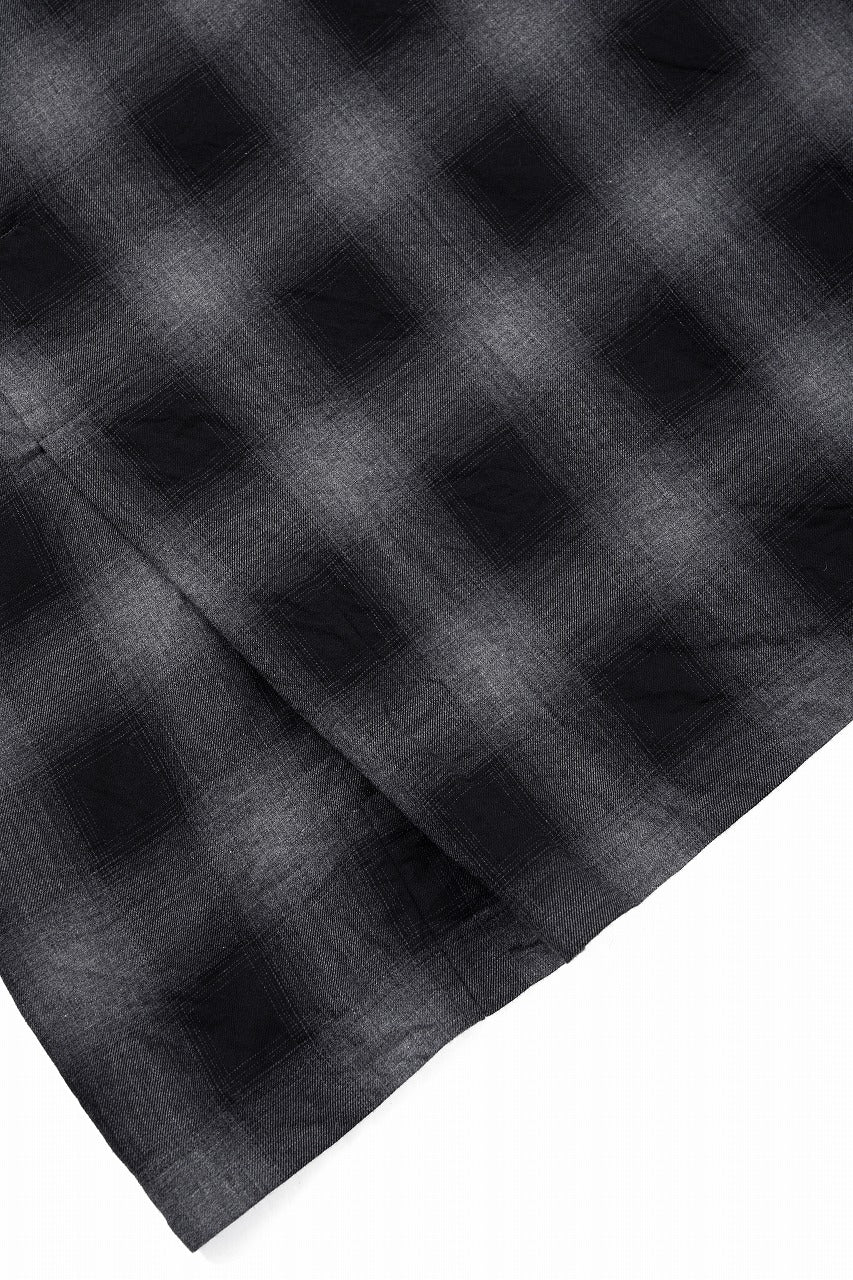 画像をギャラリービューアに読み込む, CAPERTICA OPEN COLLAR H/S SHIRTS / LITE OMBRE CHECK (SHADOW)