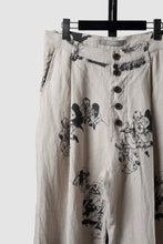 Load image into Gallery viewer, YUTA MATSUOKA straight pants / drawing by megumi terao (ecru/print)