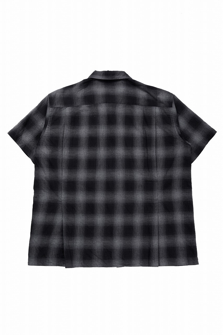 画像をギャラリービューアに読み込む, CAPERTICA OPEN COLLAR H/S SHIRTS / LITE OMBRE CHECK (SHADOW)