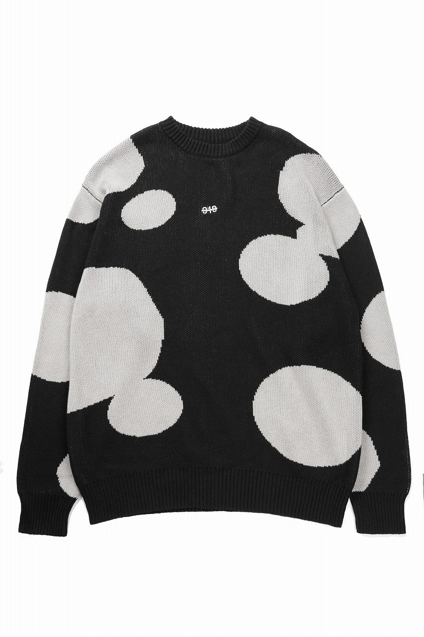 画像をギャラリービューアに読み込む, 【SAMPLE SALE】A.F ARTEFACT POLKA PATTERN KNIT TOPS (BLACK x BEIGE)
