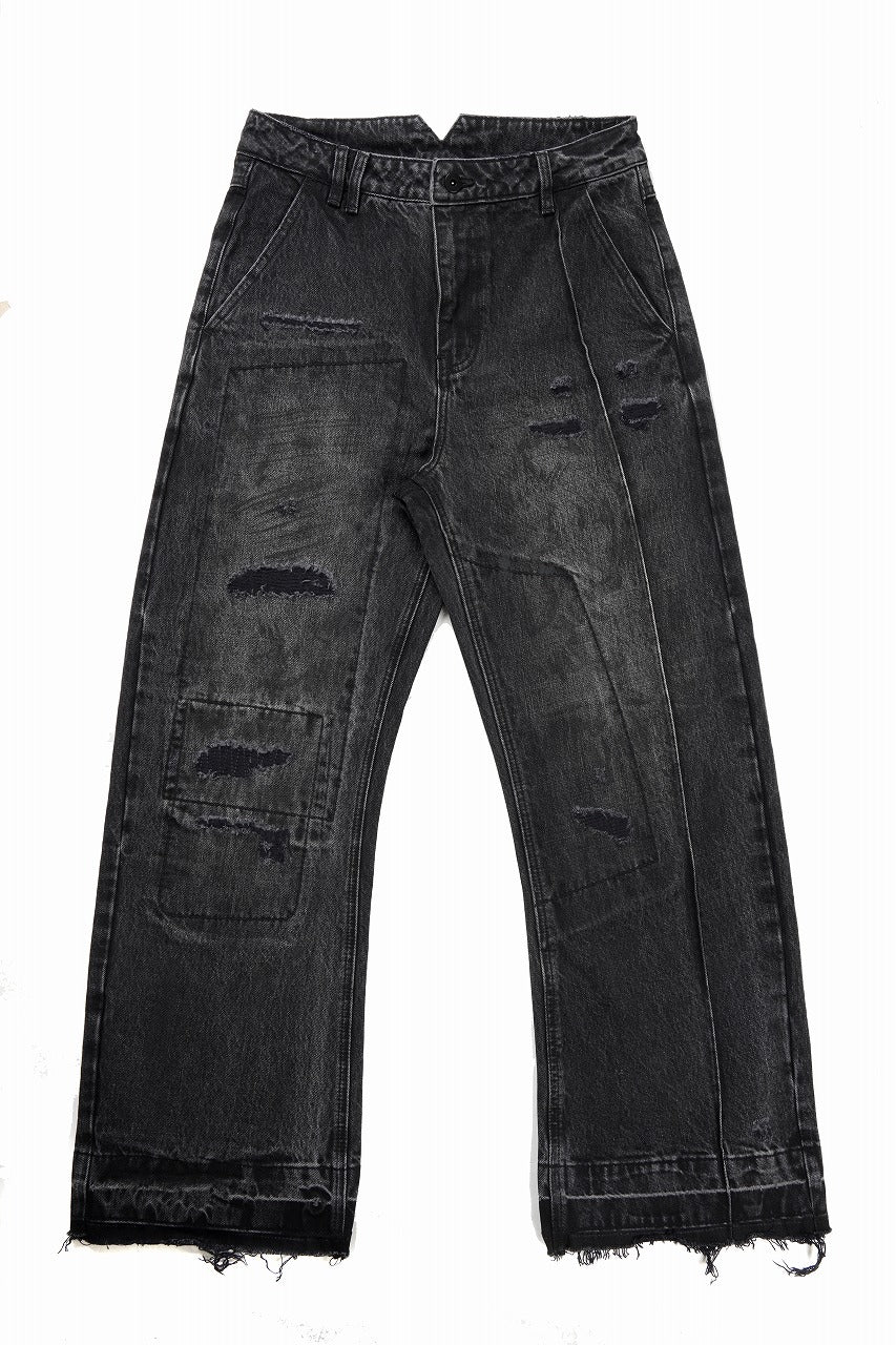 画像をギャラリービューアに読み込む, Professor.E AGED DENIM PANTS (WASHED BLACK)