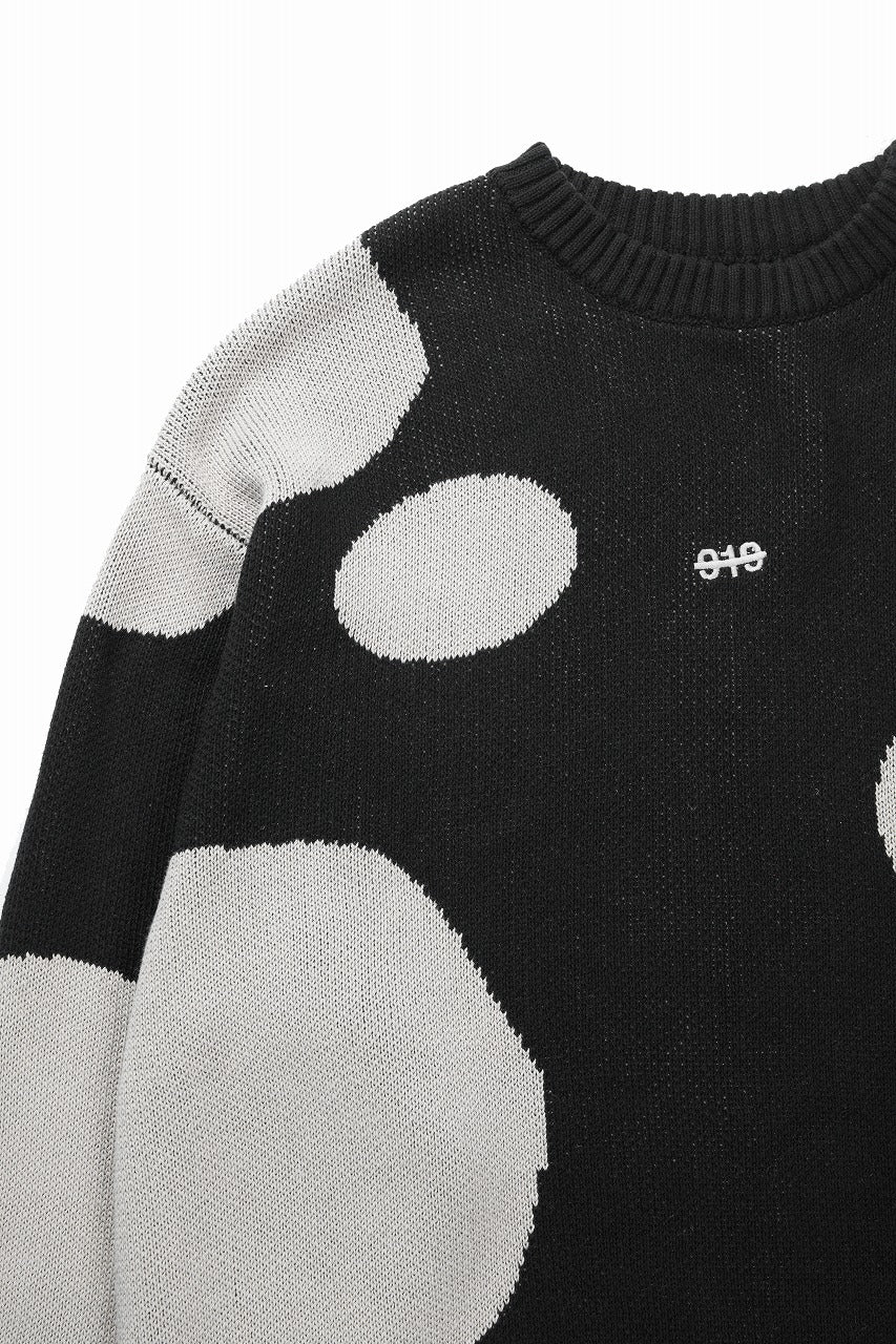 画像をギャラリービューアに読み込む, 【SAMPLE SALE】A.F ARTEFACT POLKA PATTERN KNIT TOPS (BLACK x BEIGE)