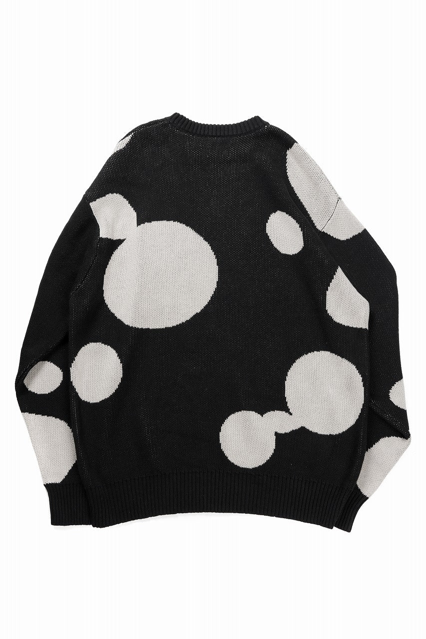 画像をギャラリービューアに読み込む, 【SAMPLE SALE】A.F ARTEFACT POLKA PATTERN KNIT TOPS (BLACK x BEIGE)