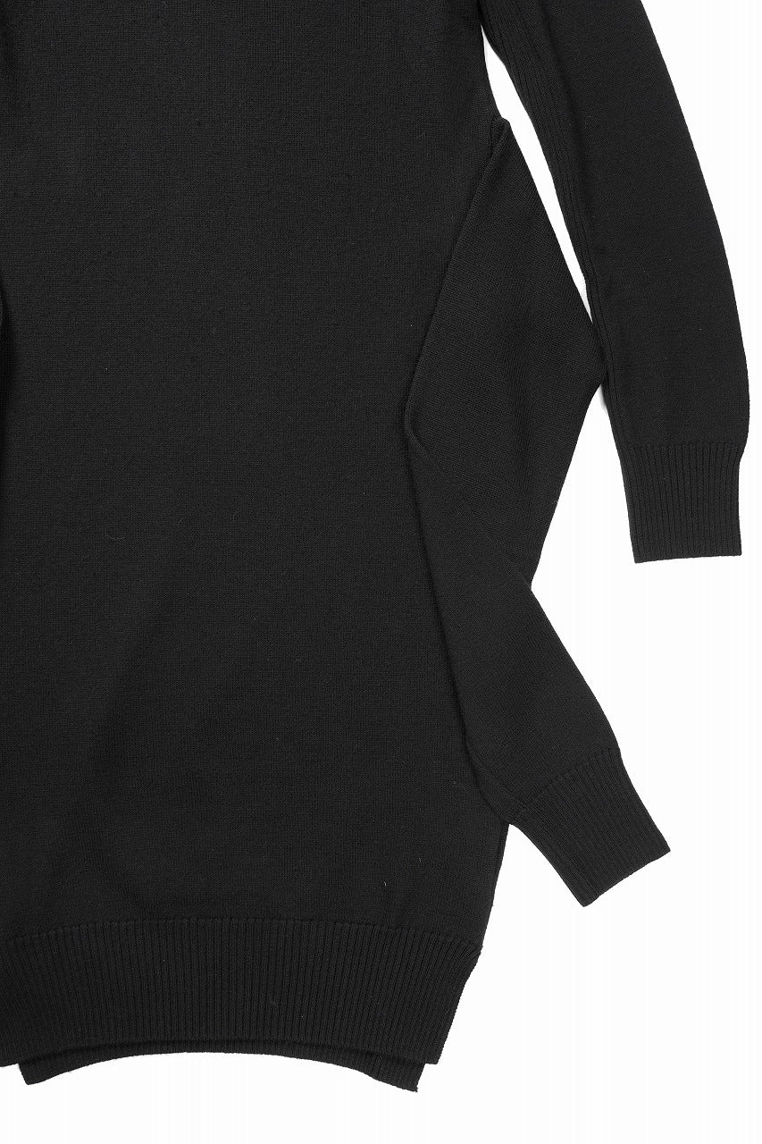 画像をギャラリービューアに読み込む, 【SAMPLE SALE】A.F ARTEFACT KNIT LONG ONE PIECE with WAIST TIE SLEEVE  / SOFT WOOL (BLACK)