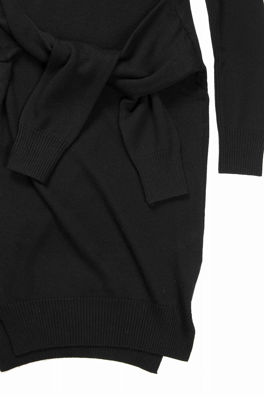 画像をギャラリービューアに読み込む, 【SAMPLE SALE】A.F ARTEFACT KNIT LONG ONE PIECE with WAIST TIE SLEEVE  / SOFT WOOL (BLACK)