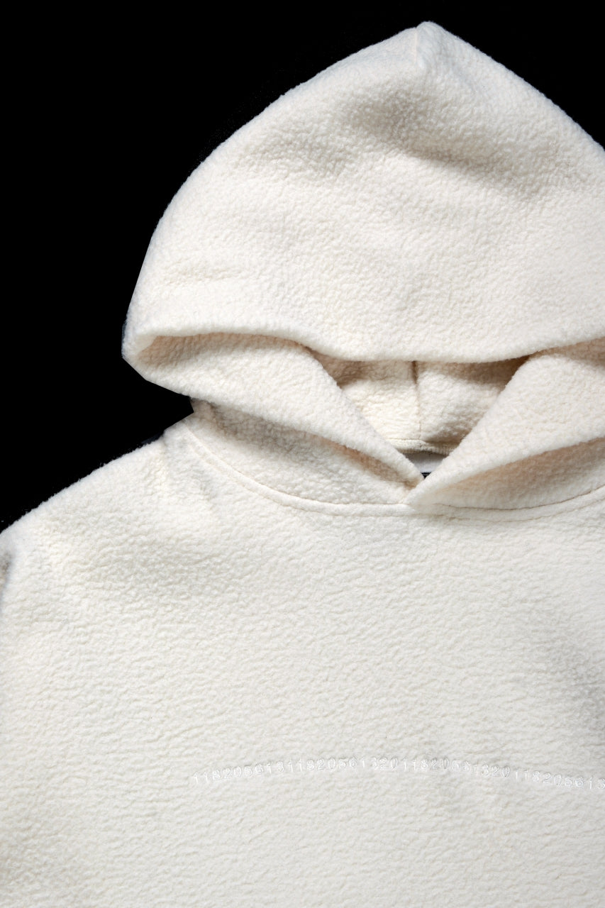 A.F ARTEFACT "FLUFFY" EMBROIDERED HOODIE / BomberFLEECE (IVORY)