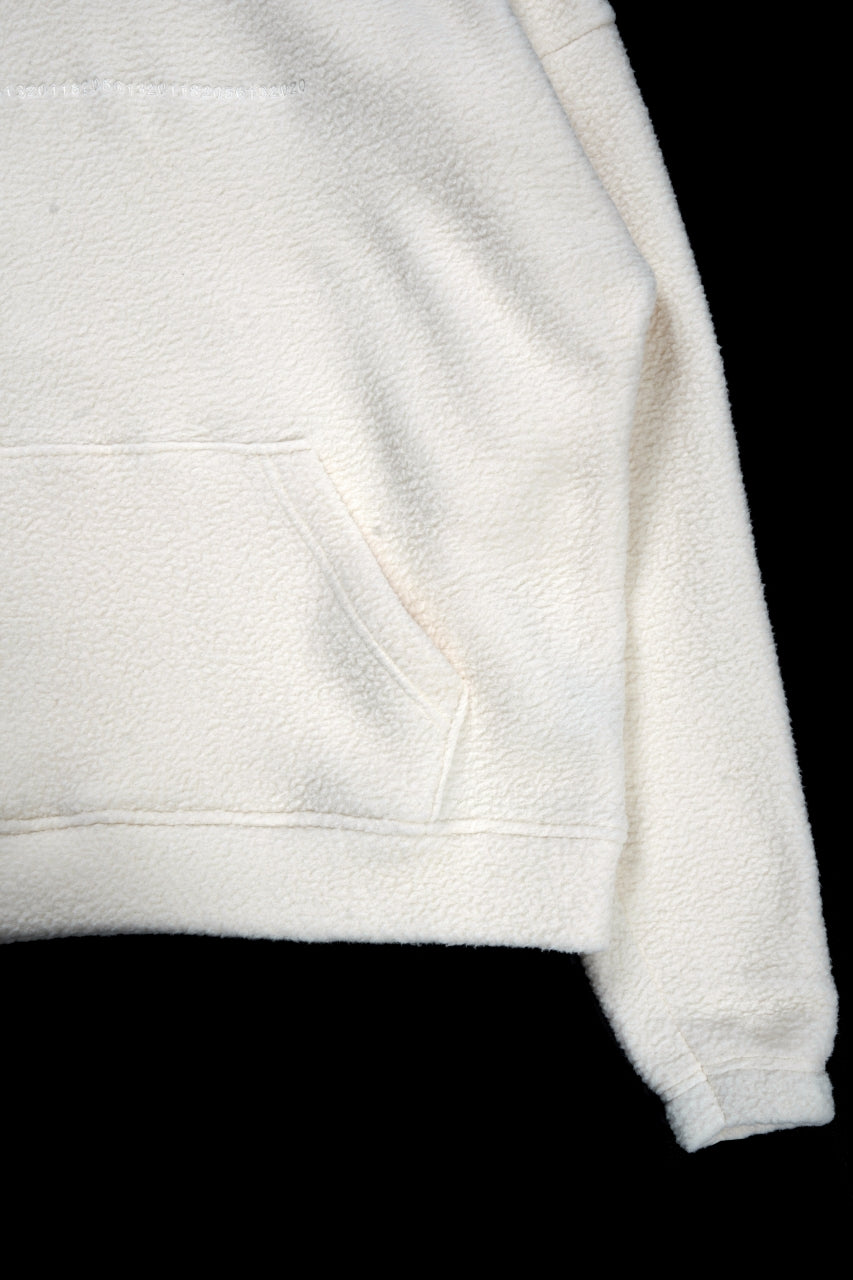 A.F ARTEFACT "FLUFFY" EMBROIDERED HOODIE / BomberFLEECE (IVORY)