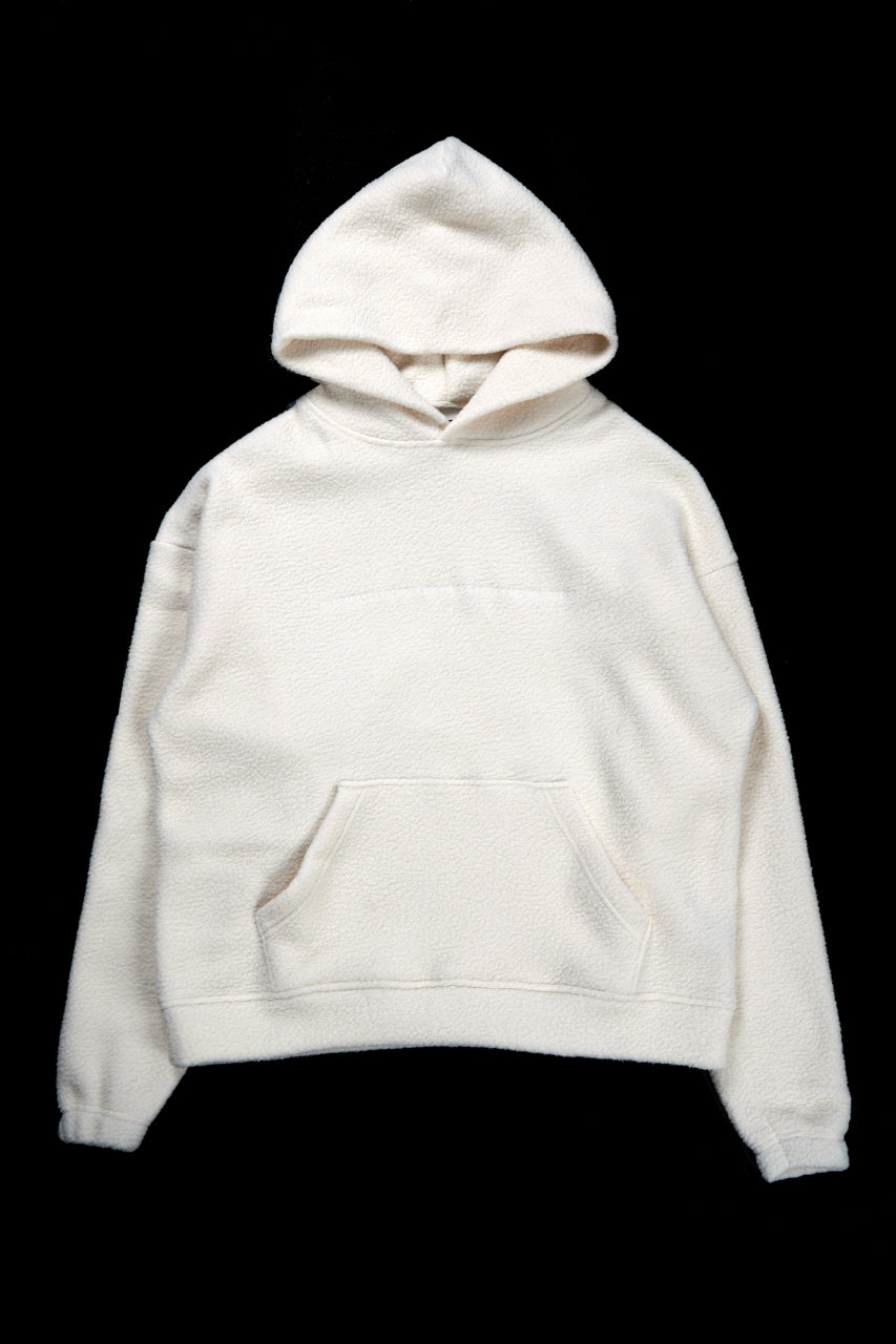 A.F ARTEFACT "FLUFFY" EMBROIDERED HOODIE / BomberFLEECE (IVORY)