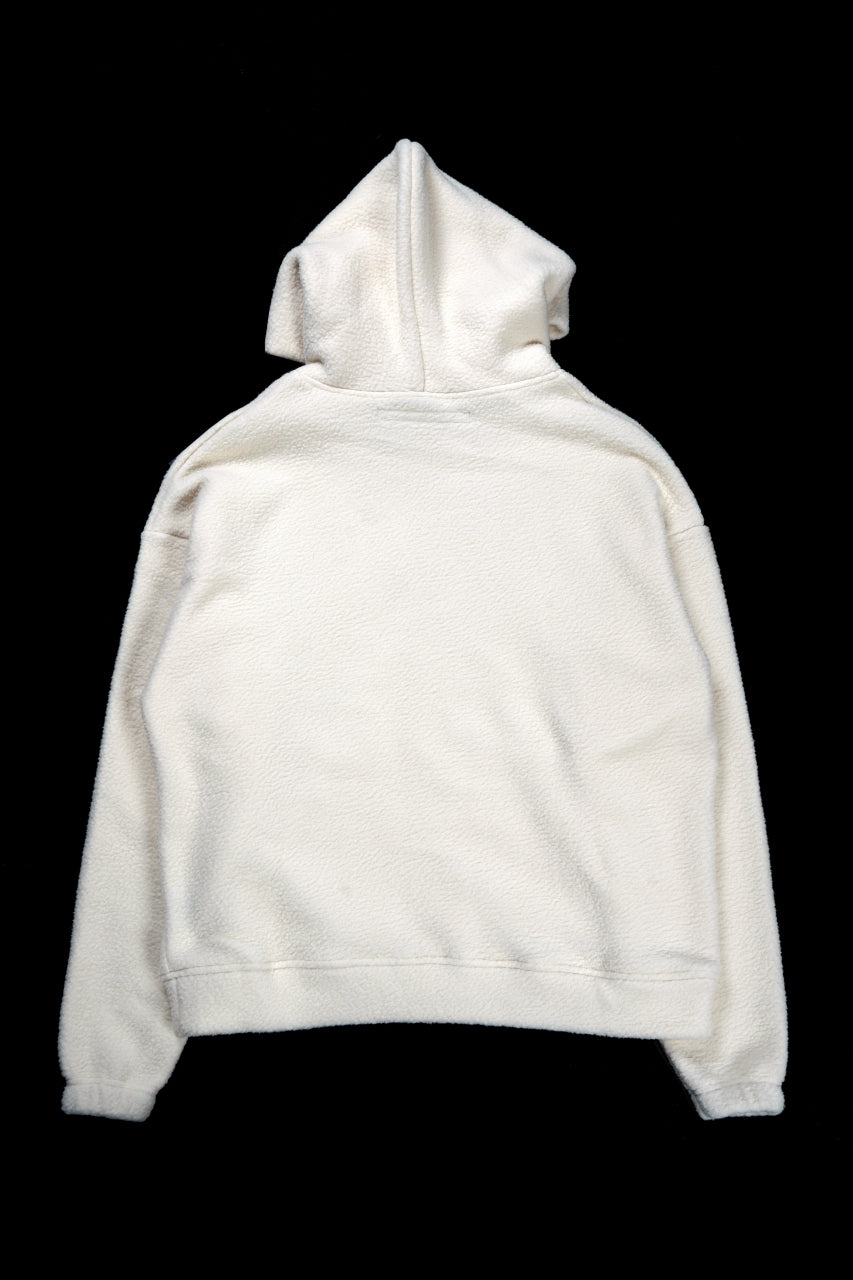 A.F ARTEFACT "FLUFFY" EMBROIDERED HOODIE / BomberFLEECE (IVORY)