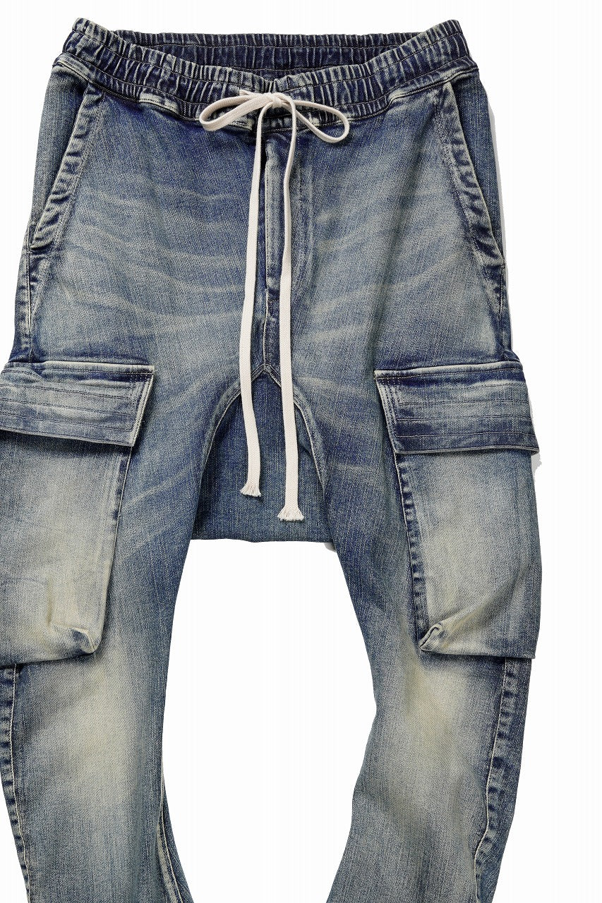 画像をギャラリービューアに読み込む, 【SAMPLE SALE】A.F ARTEFACT CARGO SARROUEL SKINNY PANTS / FADED AGEING DENIM (INDIGO)