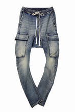 画像をギャラリービューアに読み込む, 【SAMPLE SALE】A.F ARTEFACT CARGO SARROUEL SKINNY PANTS / FADED AGEING DENIM (INDIGO)