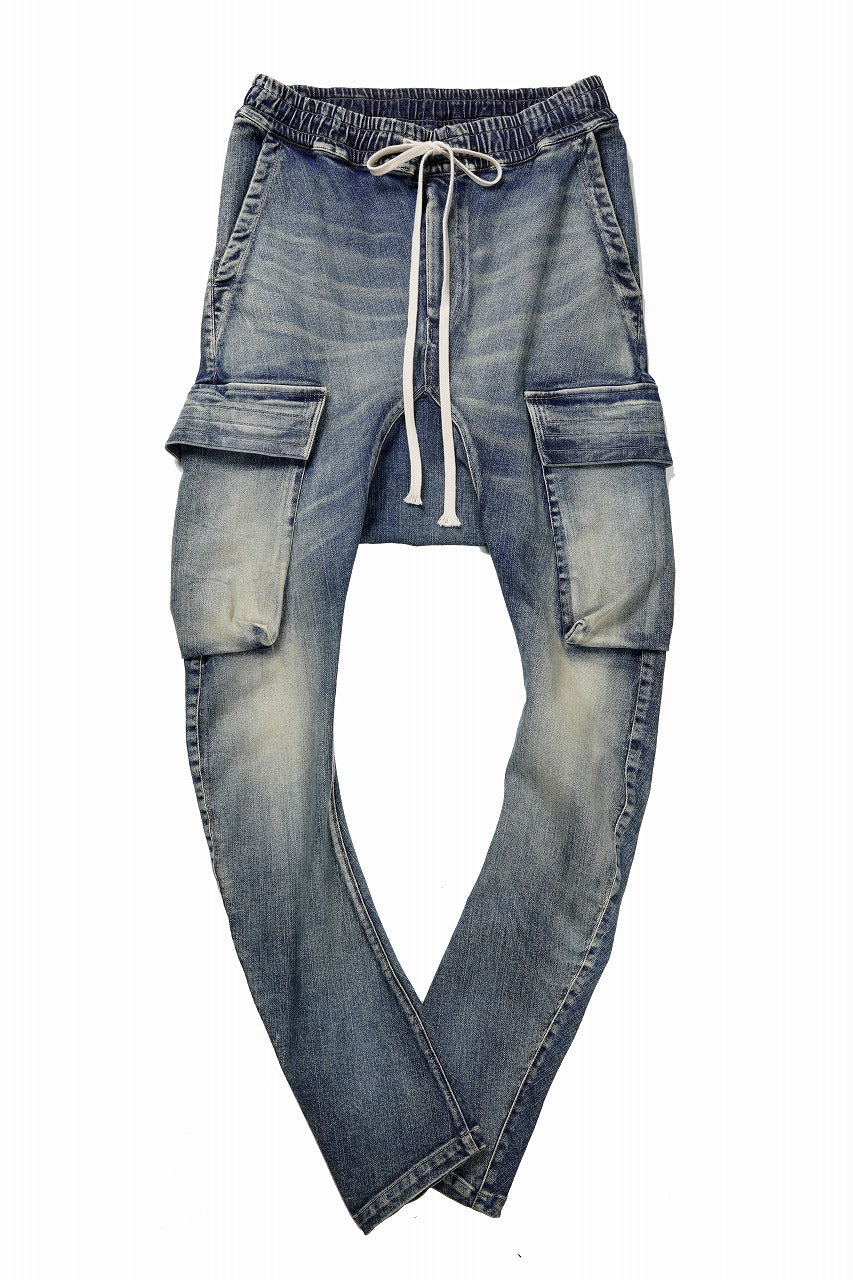 画像をギャラリービューアに読み込む, 【SAMPLE SALE】A.F ARTEFACT CARGO SARROUEL SKINNY PANTS / FADED AGEING DENIM (INDIGO)