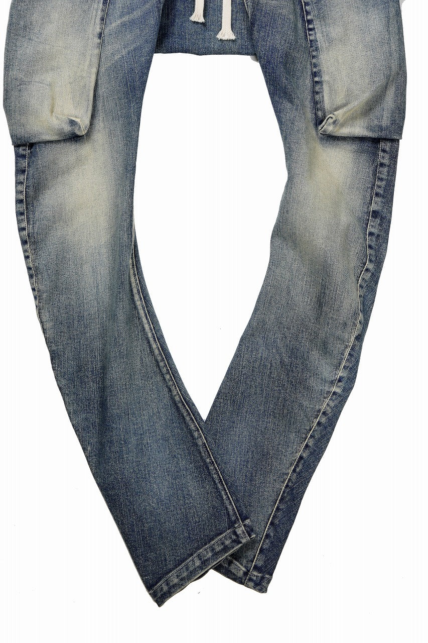 画像をギャラリービューアに読み込む, 【SAMPLE SALE】A.F ARTEFACT CARGO SARROUEL SKINNY PANTS / FADED AGEING DENIM (INDIGO)