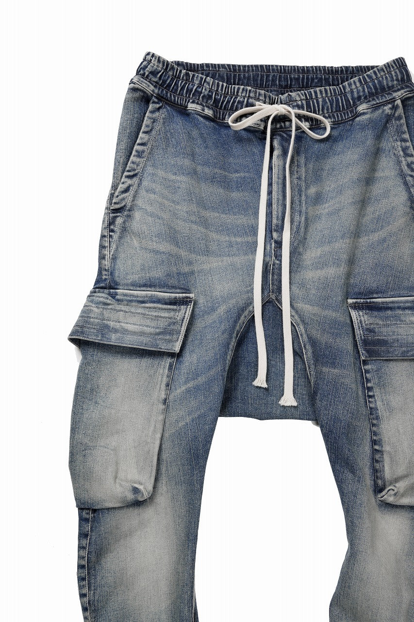 画像をギャラリービューアに読み込む, 【SAMPLE SALE】A.F ARTEFACT CARGO SARROUEL SKINNY PANTS / FADED AGEING DENIM (INDIGO)