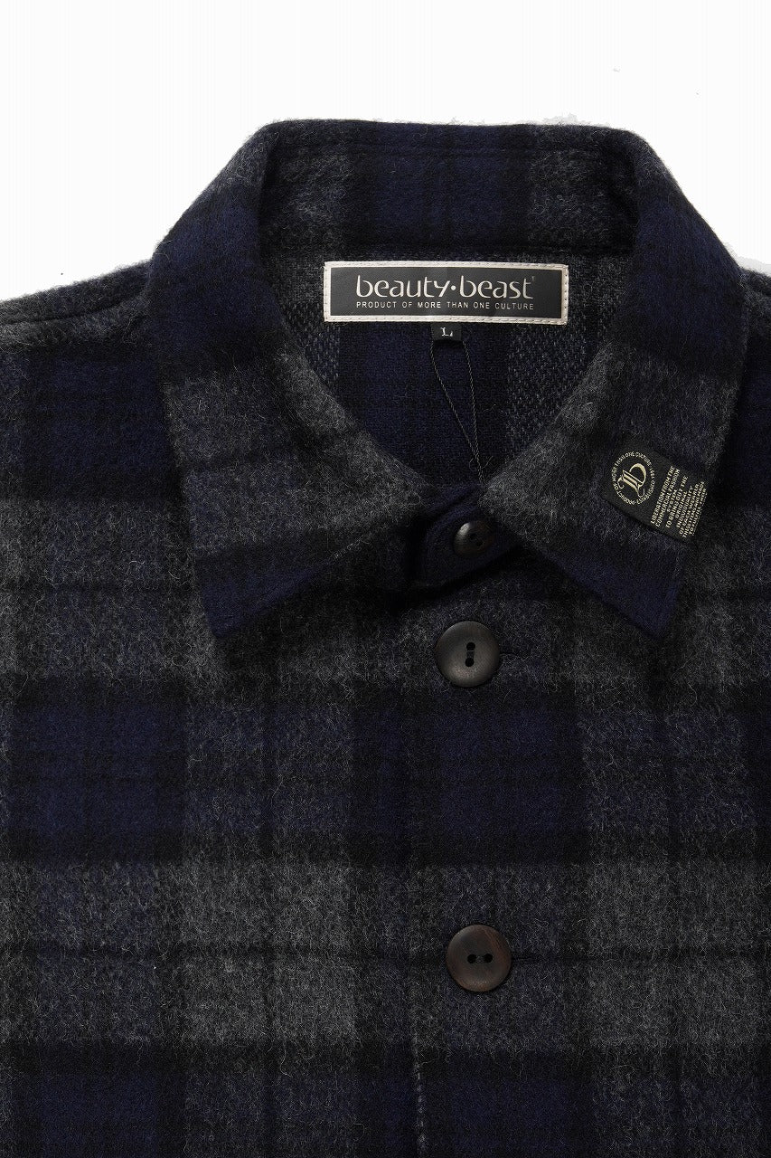 画像をギャラリービューアに読み込む, beauty : beast BEAVER TARTAN CHECK SHIRT (CHARCOAL CHECK)