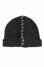 画像をギャラリービューアに読み込む, thom/krom CONTRAST STITCH BEANIE CAP / ALPACA KNIT (BLACK)