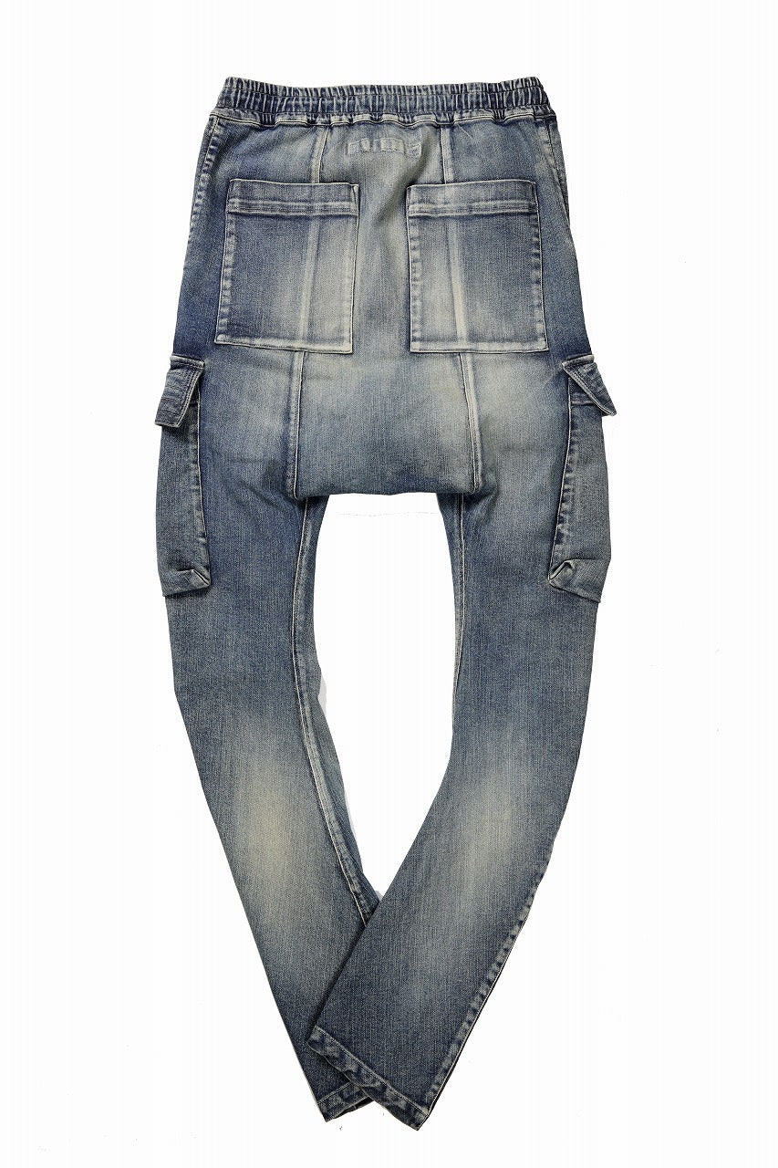 画像をギャラリービューアに読み込む, 【SAMPLE SALE】A.F ARTEFACT CARGO SARROUEL SKINNY PANTS / FADED AGEING DENIM (INDIGO)