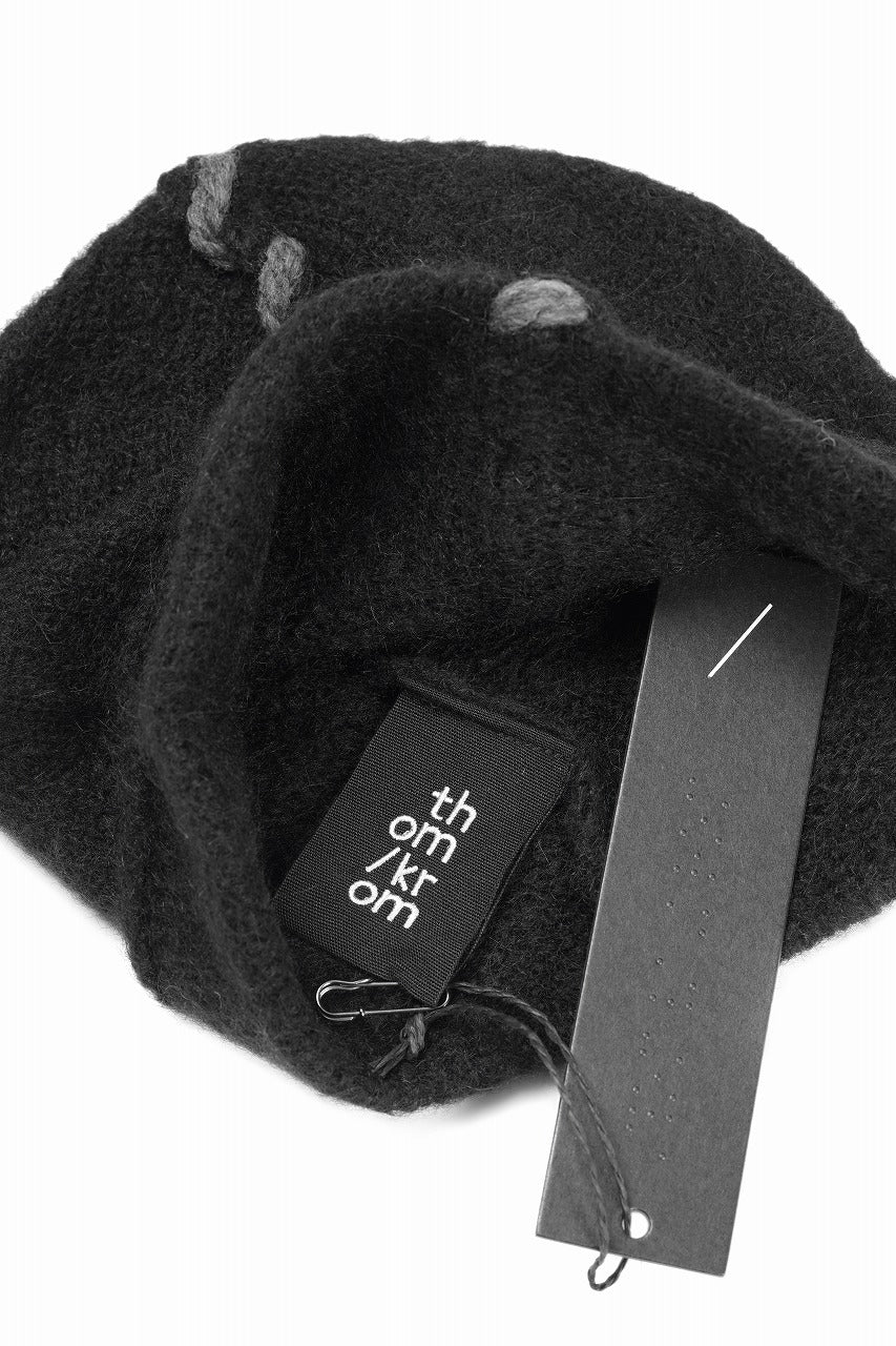 画像をギャラリービューアに読み込む, thom/krom CONTRAST STITCH BEANIE CAP / ALPACA KNIT (BLACK)