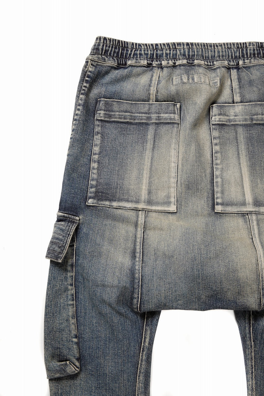 画像をギャラリービューアに読み込む, 【SAMPLE SALE】A.F ARTEFACT CARGO SARROUEL SKINNY PANTS / FADED AGEING DENIM (INDIGO)