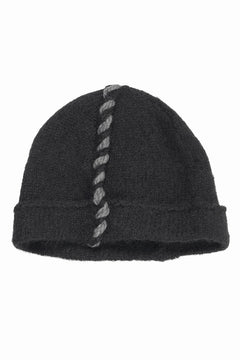 画像をギャラリービューアに読み込む, thom/krom CONTRAST STITCH BEANIE CAP / ALPACA KNIT (BLACK)