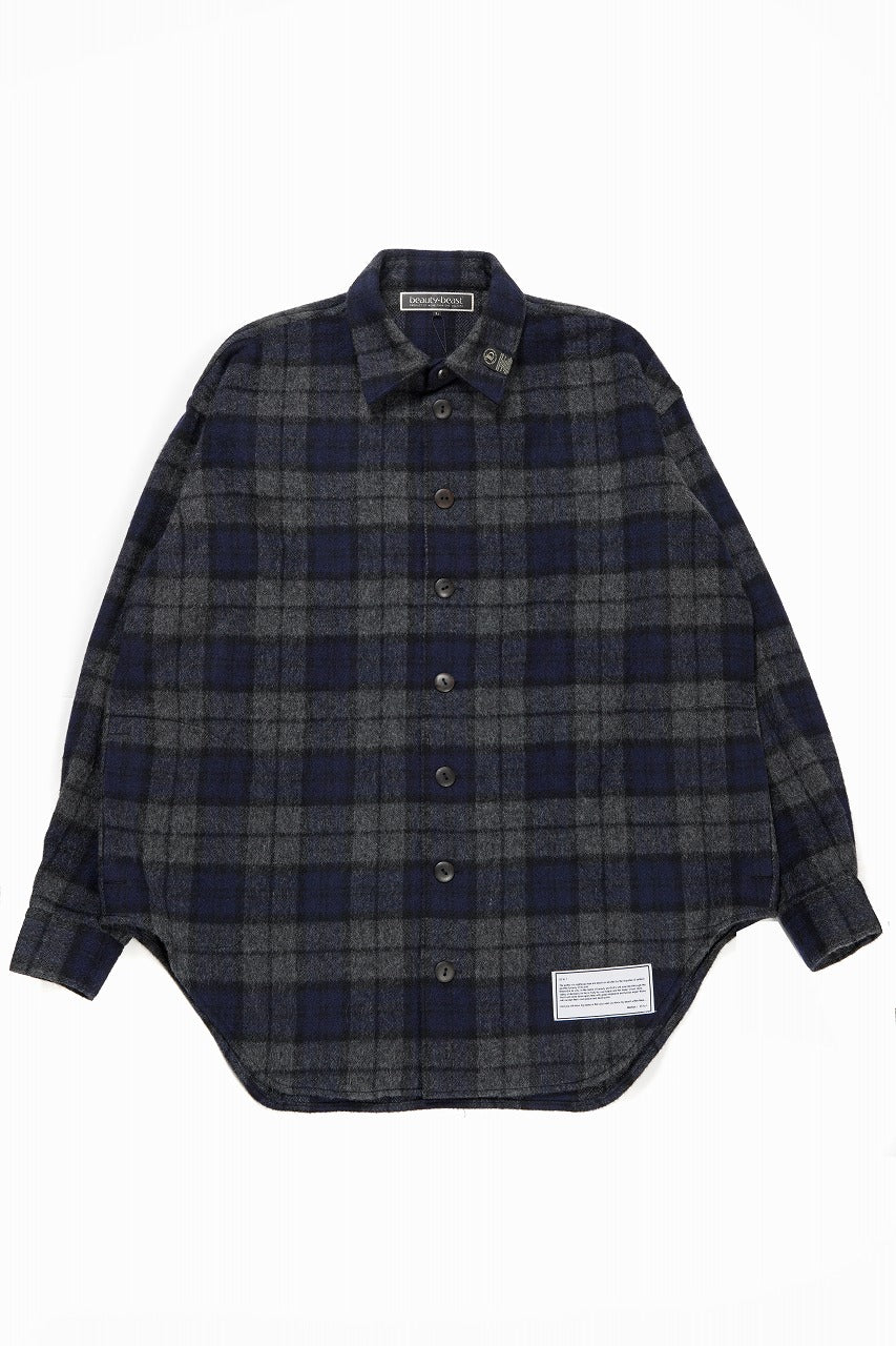 画像をギャラリービューアに読み込む, beauty : beast BEAVER TARTAN CHECK SHIRT (CHARCOAL CHECK)