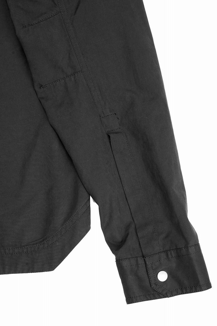 画像をギャラリービューアに読み込む, thom/krom FLAP CHEST POCKET SHIRT JACKET / PEACHED COTTON MIX (BLACK)