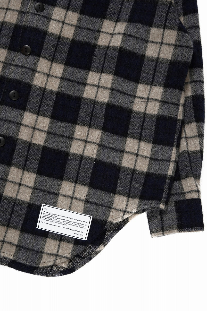 beauty : beast BEAVER TARTAN CHECK SHIRT (BEIGE CHECK)