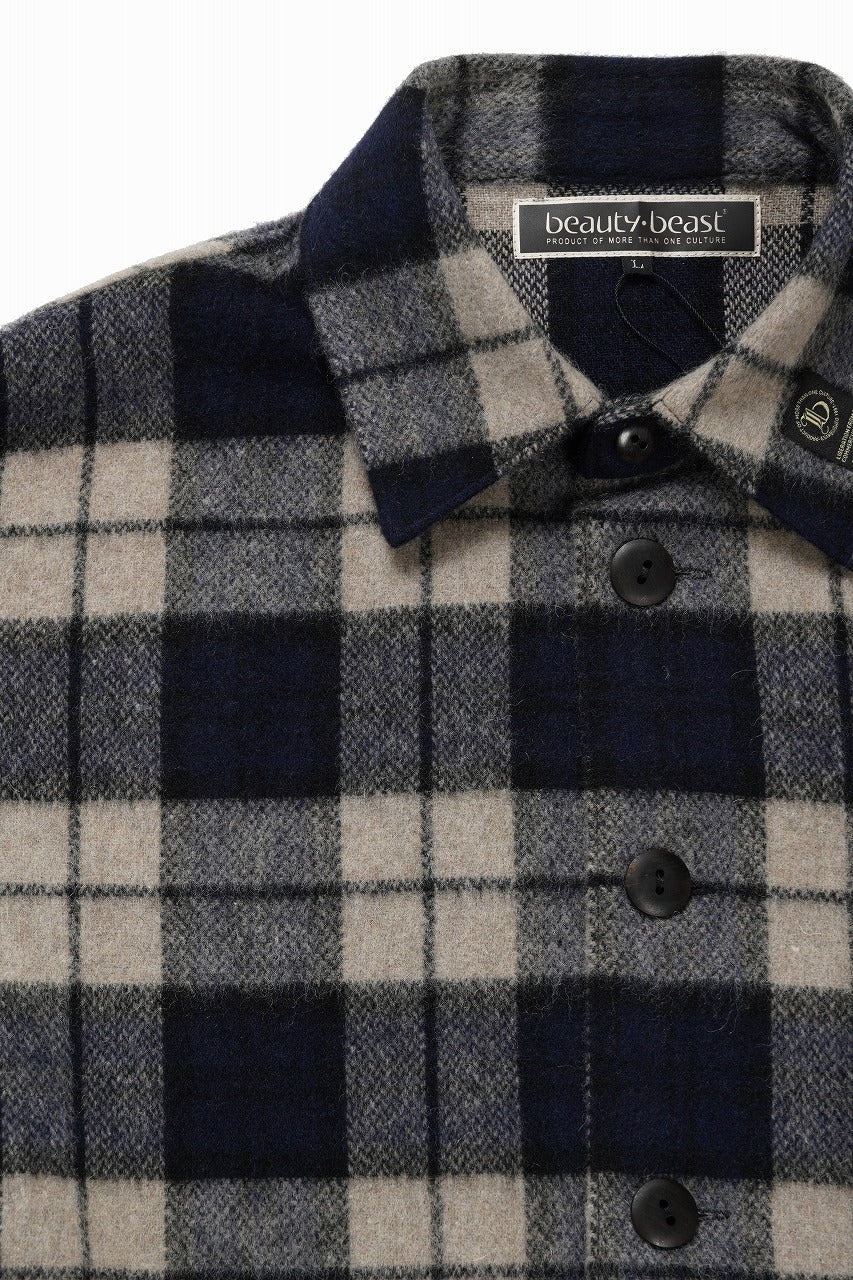 beauty : beast BEAVER TARTAN CHECK SHIRT (BEIGE CHECK)