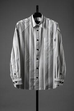 Load image into Gallery viewer, Juun.J Washed Black &amp; White Stripe Over Fit Shirt (WHITE)