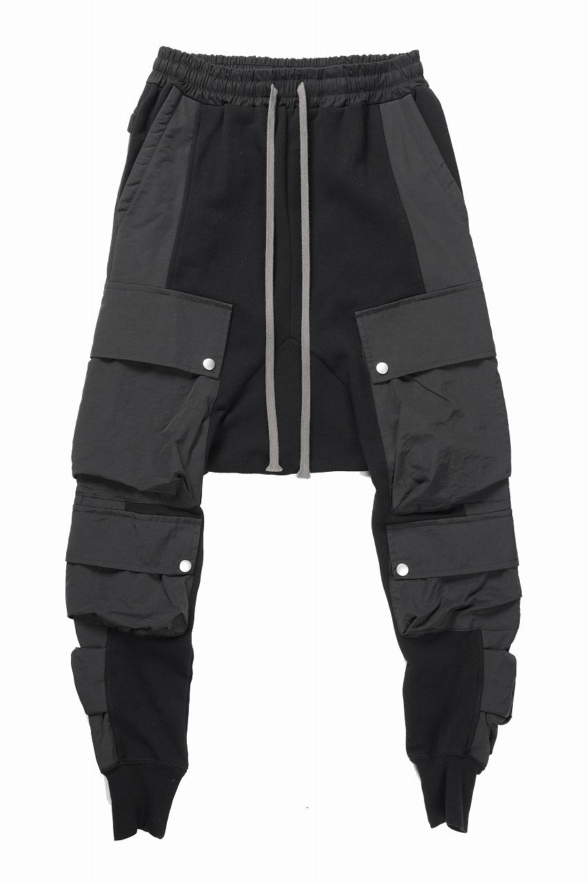 画像をギャラリービューアに読み込む, 【SAMPLE SALE】A.F ARTEFACT MILITARY SARROUEL PANTS / COTTON SWEAT + TECH-SMOOTH (BLACK)