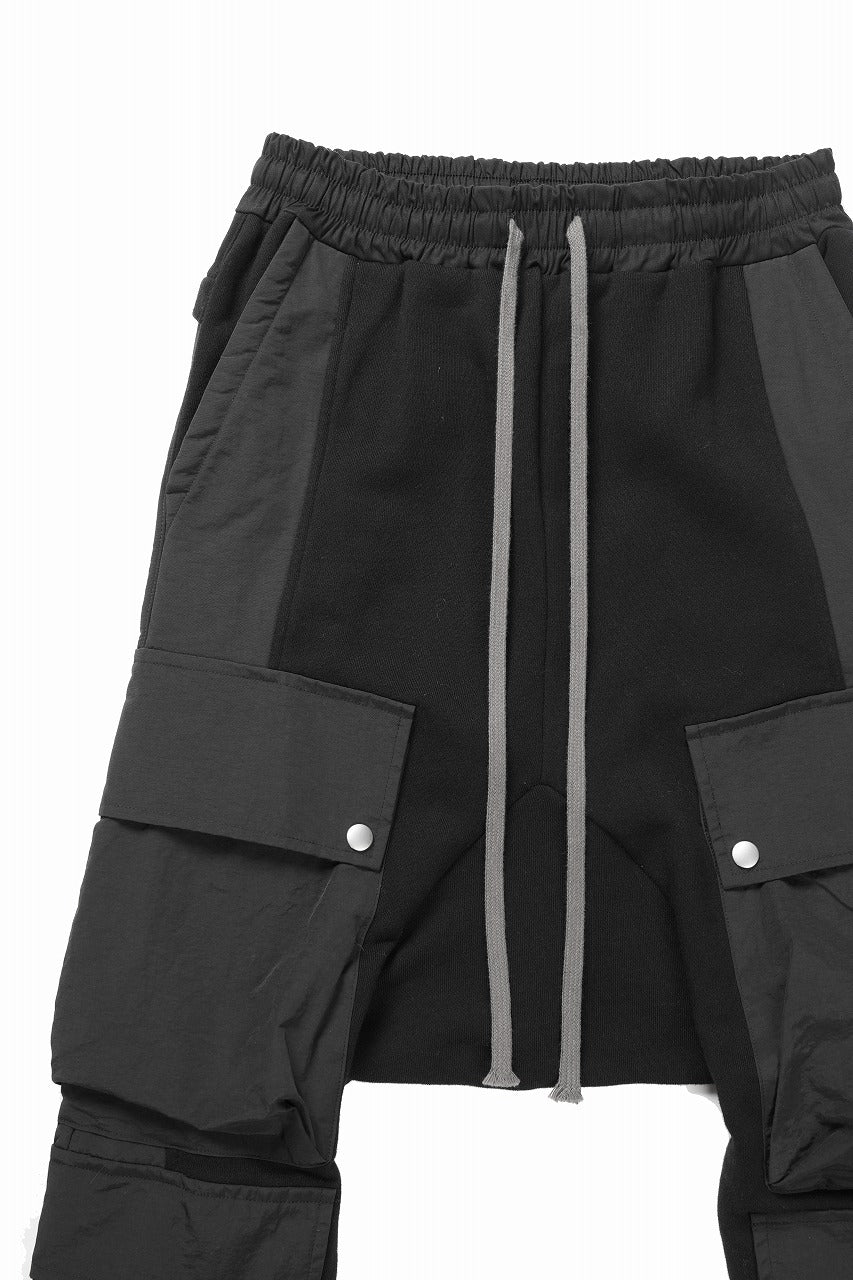 画像をギャラリービューアに読み込む, 【SAMPLE SALE】A.F ARTEFACT MILITARY SARROUEL PANTS / COTTON SWEAT + TECH-SMOOTH (BLACK)