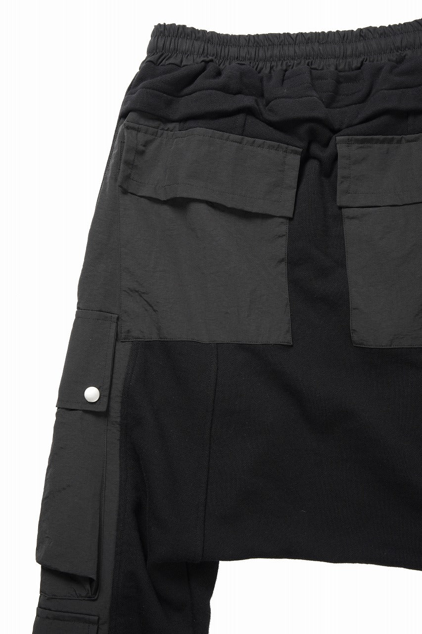 画像をギャラリービューアに読み込む, 【SAMPLE SALE】A.F ARTEFACT MILITARY SARROUEL PANTS / COTTON SWEAT + TECH-SMOOTH (BLACK)