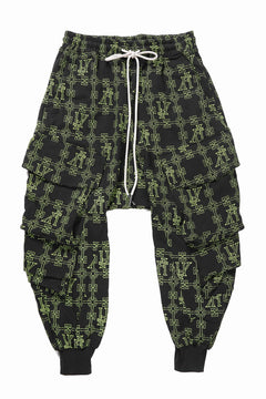 画像をギャラリービューアに読み込む, 【SAMPLE SALE】A.F ARTEFACT MILITARY SARROUEL PANTS / MONOGRAM PRINT (BLACK x GREEN)